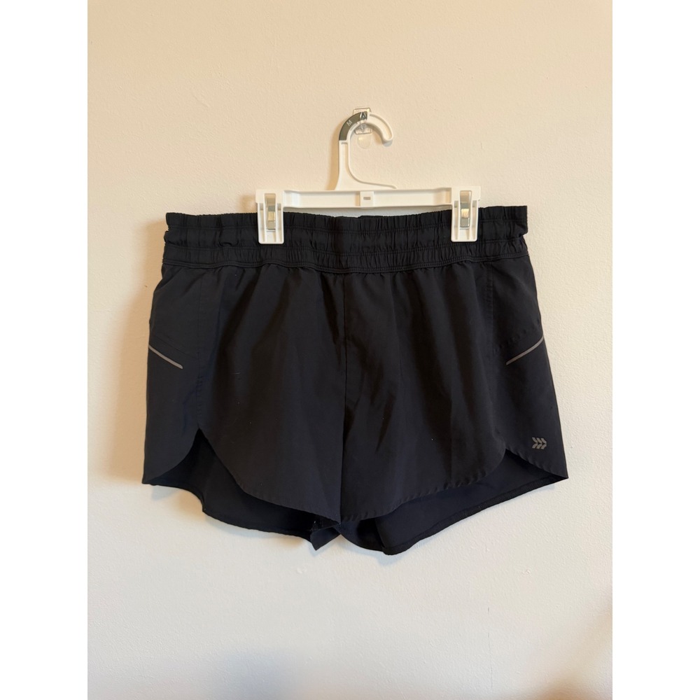 Dolphin Hem Athletic Shorts Dark Black Womens